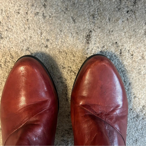 Arnold Churgin red leather ankle boots worn under 5 times mint  condition 8.5 - Picture 4 of 16